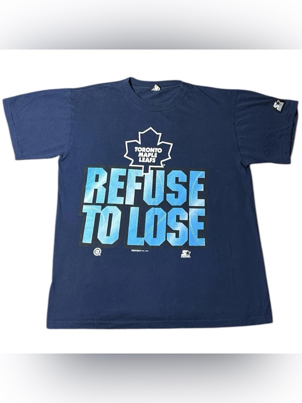 Vintage 1994 Toronto Maple Leafs Starter Refuse To Lose NHL Hockey T Shirt